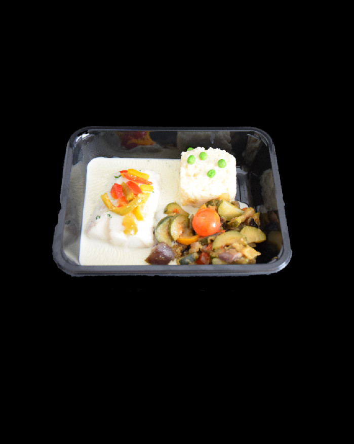 Dos de cabillaud , sauce raïta