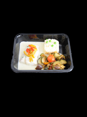 Dos de cabillaud , sauce raïta